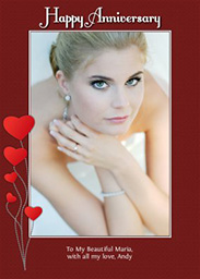 Greeting Card  with Heart Flowers design